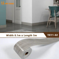 Wooden Grain Self-adhesive Skirting Line Background Wall Finished Flat Floor Corner Line 10m Skirting Line Wholesale By Factory