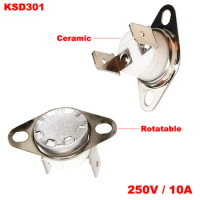 150 155 160 165 170 Degree 250V 10A KSD301 Rotatable Right Angle Ceramic Normal Closed NC Themostat Temperature Control Switch