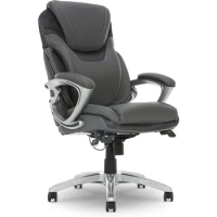 Executive Office AIR Lumbar Technology Ergonomic Computer Chair with Layered Body Pillows, Bonded Leather, Gray