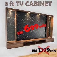[N Design] Kabinet TV Moden 8 Kaki/ 8ft Modern TV Cabinet / Wall Mounted Tv Cabinet / Hall Cabinet /