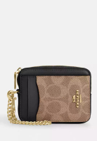 Coach Zip Card Case In Signature Canvas