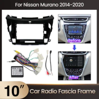 10'' Car Frame Fascia Adapter Canbus Box For Nissan Murano 2014-2020 fit Android unit Dash Fitting Panel Mounting kit