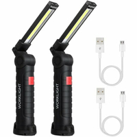 新便攜式 COB LED 手電筒 USB 可充電工作燈磁力燈籠吊燈內建電池露營手電筒 X 2