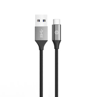 【HP 惠普】USB-A to TYPE-C快充3.0鋁合金編織數據線-3M DHC-TC103-3M