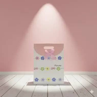 Paper Bag Pita Kecil Estetik Tas Hadiah Souvenir Pernikahan - L -series 2 Bunga Pink Pita