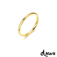 【A MARK】鈦鋼戒指 素面戒指/經典素面純色2MM光面內外球弧面316L鈦鋼戒指(金色)