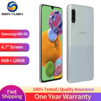 Original Samsung Galaxy A90 A908N 5G Mobile Cell Phone Single SIM 6.7'' 6GB RAM 128GB ROM 48MP Octa Core Android SmartPhone