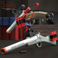 S686 Throwing Shell Toy Gun Soft Bullet Airsoft Launcher Outdoor Sports CS Game Weapon Pistola Shooter Weapon for Boys Gift