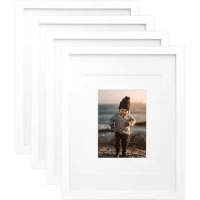 Set of 4 Frames Photos Tabletop and Wall Mounting Display Wall Decoration Frame 11x14 Picture Frames White Photo Albums Home
