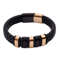 Classic Fashion Jewelry Leather Bracelet for Men Hand Accessories Bangle