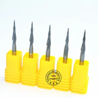HRC55 solid carbide 3.175*R0.25*15*38 TiALN Coated Taper Ball Nose End Mill,cone milling cutter,Spherical woodworking router bit