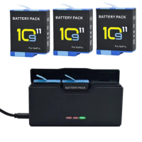 2800mAh camera battery for GoPro Hero 11 10 9 LED Light Battery Charger Battery Storage For GoPro 11 10 9 Accessories