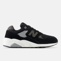 【NEW BALANCE】男女 休閒鞋 運動 復古 D楦 NB 580 麂皮 緩震 情侶鞋 黑灰(MT580ED2)