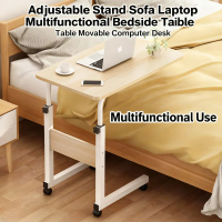 Portable Home Laptop Desk with Storage, Simple Bedside Table for Rent, Movable Study Table - 36x24x2