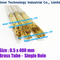 (100PCS/LOT) 0.5x400MM EDM Brass Tube Single Hole, Brass EDM Tubing Electrode Tube Single Channel, Diameter 0.5mm, 400mm Long