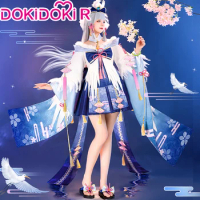 Kamisato Ayaka Doujin Cosplay Game Genshin Impact DokiDoki-R Kamisato Ayaka Costume Women Kimono Dress