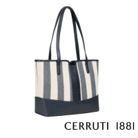 【Cerruti 1881】限量2折 義大利頂級拖特包手提包 全新專櫃展示品(深藍色 CEBA06443T)