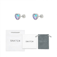 【Snatch x Mooner】(SW 歐洲百年品牌訂製水晶) 閃耀之心鎖珠鋼耳環 - 承諾極光禮盒組