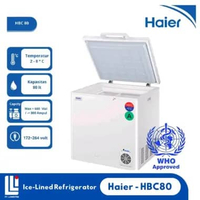 Kulkas vaksin standar who - Haier HBC80 - Free Sertifikat Kalibrasi