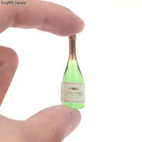 New 2Pcs Dollhouse Miniature Vitreous Champagne Bottles Glass Liquor Bottles Mini Wine Drink For Blyth Dolls Kitchen Toy