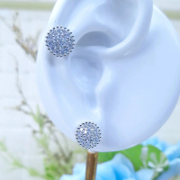 HD Silver Bogor - Giwang Bulat Permata Pentul Polos - Silver 925 Lapis Emas  - Anting Hits Korea Tre