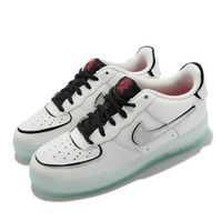 Nike 休閒鞋 AF1 1 GS 運動 女鞋 經典款 魔鬼氈 造型拼貼 大童 穿搭 白 淺藍 DH7341-100