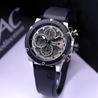 JAM TANGAN PRIA ALEXANDRE CHRISTIE AC 6491 AC 6491 RUBBER ORIGINAL. GARANSI RESMI 1 TAHUN - silver b