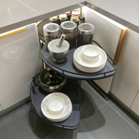 廚房櫥櫃拐角旋轉轉角飛碟小怪物鍋具收納置物架儲物櫃調味籃拉籃