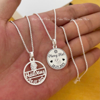 D261 Dây chuyền Bạc, treo mặt tròn khắc tên theo yêu cầu cho bé, nhắn tin cho shop để gửi thông tin