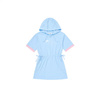 【FILA官方直營】KIDS 童裝 女童吸濕排汗針織洋裝-藍色(5DRY-4712-BU)