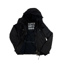 【Superdry】極度乾燥 黑色 女外套 鋪棉 防風衣 外套 三拉鍊 防風外套 平輸品(機能外套 女外套)