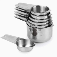 Applicable to Measuring Cups Set of 7 with 1/8 Cup Coffee Scoop,Stainless Steel Metal Measuring Cup,