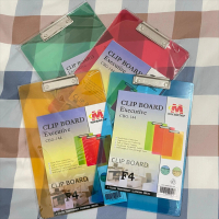 KENSHO Clipboard Plastik Bening Warna / Papan Jalan / Papan Ujian / Clip Board Not Specified