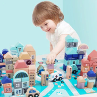 City Building Blocks Baby 1-2 Years Old Educational Enlightenment Children 3-6 Years Old Boys And Girls Wooden Assembling Toys