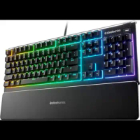 SteelSeries Apex 3 RGB Gaming Keyboard 10-Zone RGB Illumination IP32 Water Resistant Premium Magnetic Wrist Rest (Whisper Quiet