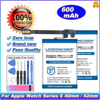 LOSONCOER High Capacity 600mAh Li-ion Battery For Apple Watch Series 6 S6 A2345 40mm / A2327 44mm Battery