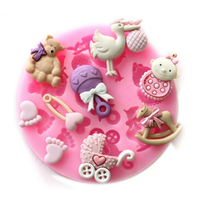 【嚴選&amp;現貨】 嬰兒用品翻糖蛋糕模  寶寶動物翻糖模  寶寶矽膠模 嬰兒蛋糕矽膠模 巧克力模 餅乾模 蛋糕模 烘焙工具