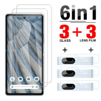 6-IN-1 Tempered Screen Glass For Google Pixel 7a 7 Camera Lens Film 6a 6 Pixel7 pixel6 pixel6a pixel7a Case Shield Guard Film