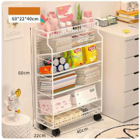 收納置物架【白色六層帶輪】  