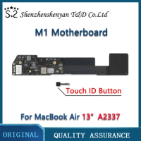 Tested For MacBook Air 13" M1 A2337 Motherboard Ram 8GB 16GB SSD 256GB 512GB Logic Board With Touch Button 820-02016 EMC 3598