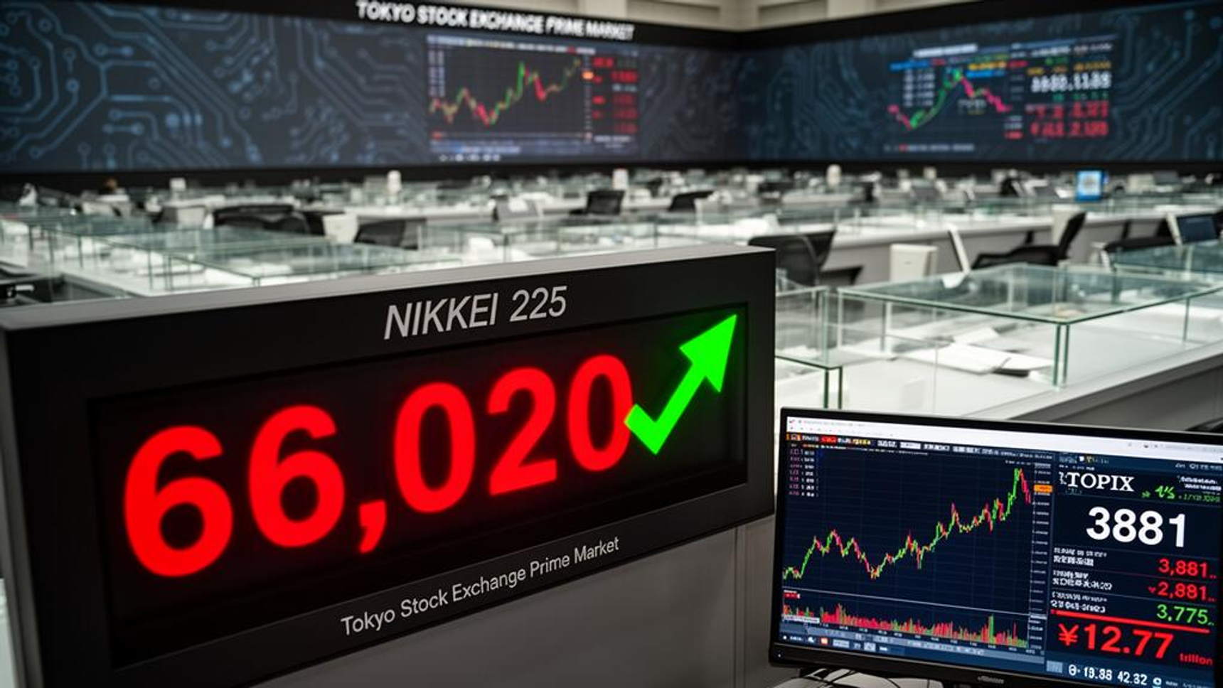 日経平均1800円超高で6万6000円台回復、AI・半導体に買い集中 — BigGo 