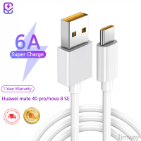 Huawei Super Quick Charge 6A Type C Data USB Cable Andriod 1M for mate40 P40 Pro Nova 8 XiaoMi