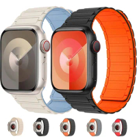 Magnetic Loop strap for Apple Watch Band 44mm 40mm 49mm 45mm 41mm 38mm Silicone Bracelet iWatch Series 9 8 7 3 Se ultra 2 bands