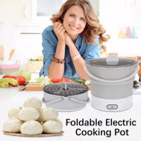 Kitchen Supplies on Sale！Folding Hot Pot Electric Boiling Pot Portable Travel Electric Hot Pot Kettle