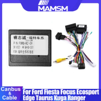 16 Pin Android Wiring Harness Power Cable Adapter with Canbus Box For Ford Fiesta Focus Ecosport Edge Taurus Kuga Ranger