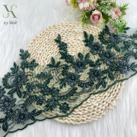 1 meter embroidery beads pearls border lace bridal lace clothing accessory width 23cm lace trim Idea