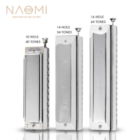 NAOMI Swan Chromatic Harmonica 10/14/16 Holes 40/56/64 Tone Stainless Steel Cover With Precision Engineered Sliding For Beginner