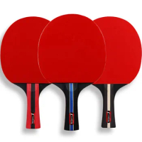 Training Table Tennis Racket Short Long Handle Student Ping Pong Paddle 2 Ping Pong Paddles With 3 PingPong Balls Storage Bag