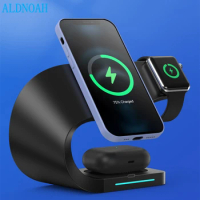 4 in 1 Magnetic Wireless Charger 15W Fast Charging Station For iPhone 12 Pro Max Mini Chargers for Apple Watch 6 5 Airpods pro