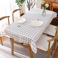 內地直送 - 千屿桌布法式防水隔油免洗防烫桌布格子餐厅桌布ins风137*90cm-137*90cm 均码